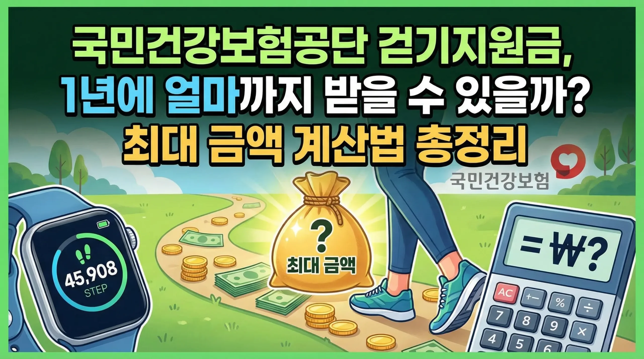 국민건강보험공단 걷기지원금, 1년에 얼마까지 받을 수 있을까? 최대 금액 계산법 총정리