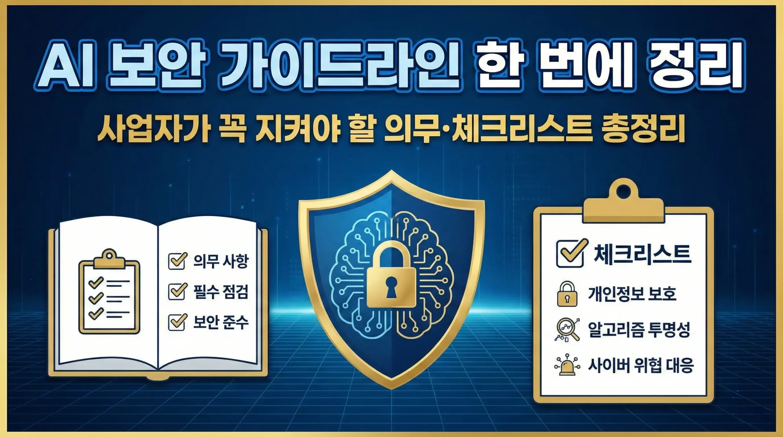 AI 보안 가이드라인 한 번에 정리|사업자가 꼭 지켜야 할 의무·체크리스트 총정리