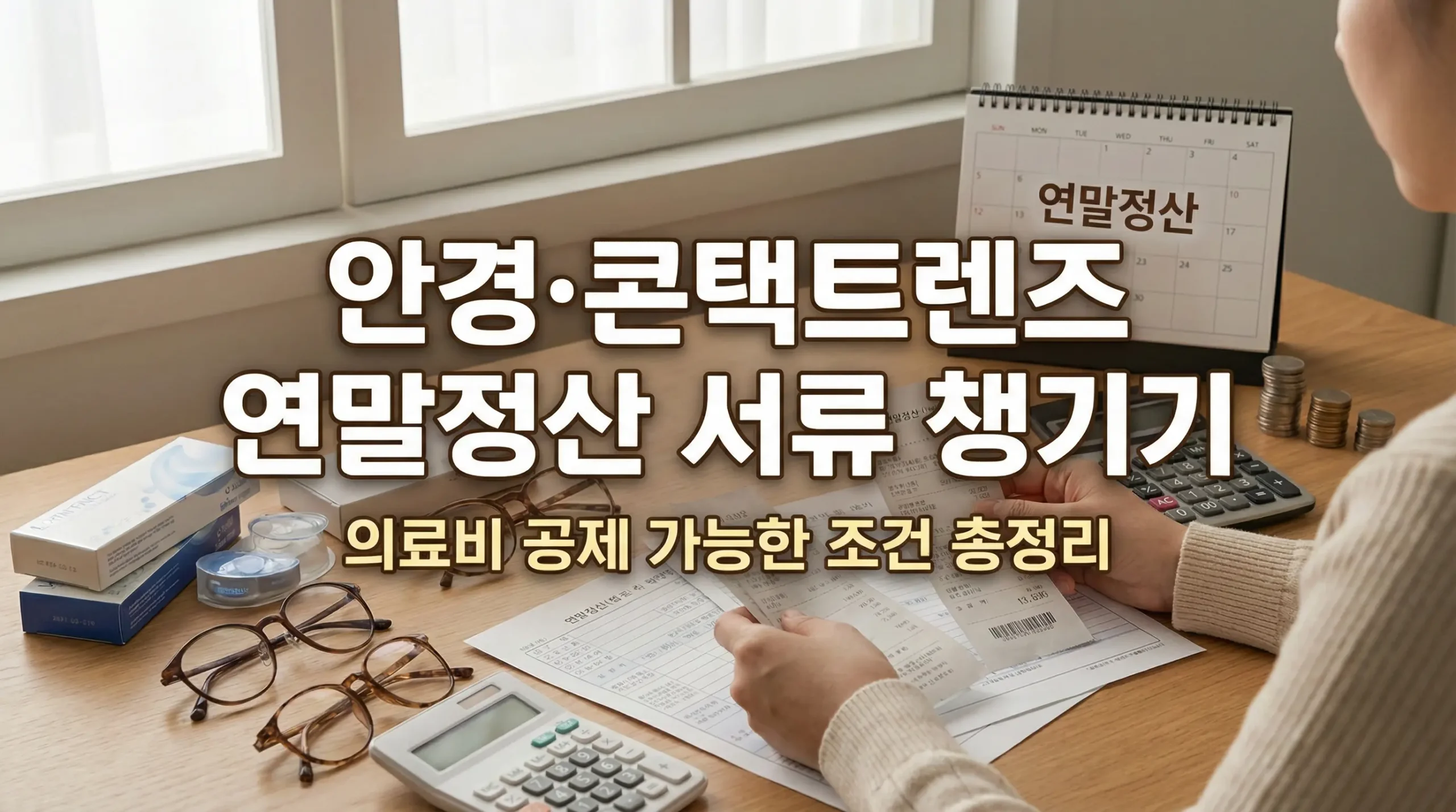 안경·콘택트렌즈 연말정산 서류 챙기기｜의료비 공제 가능한 조건 총정리