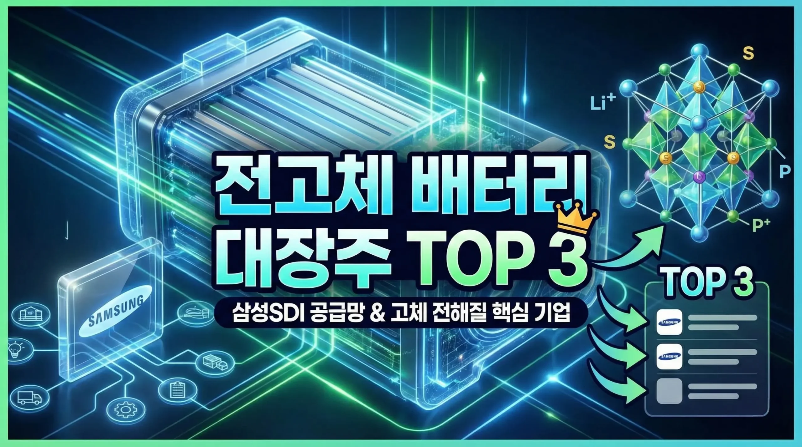 전고체 배터리 관련주 대장주 TOP 3: 삼성SDI 공급망과 황화물계 고체 전해질 핵심 기업 분석
