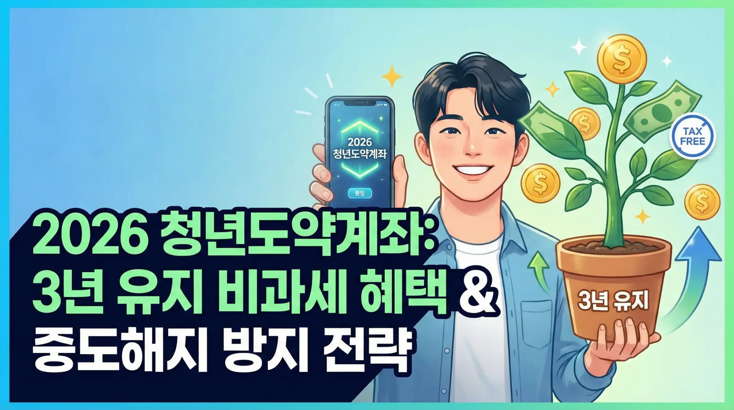 2026년 청년도약계좌 3년 유지 비과세 혜택 완벽 정리 및 중도해지 방지 전략 가이드