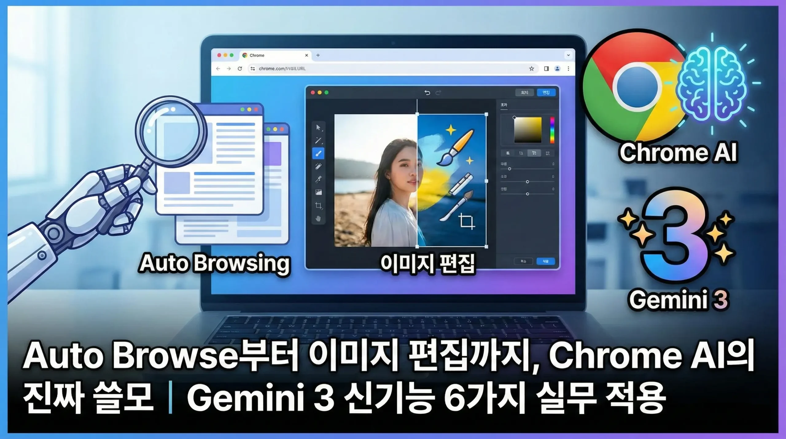 Auto Browse부터 이미지 편집까지, Chrome AI의 진짜 쓸모|Gemini 3 신기능 6가지 실무 적용