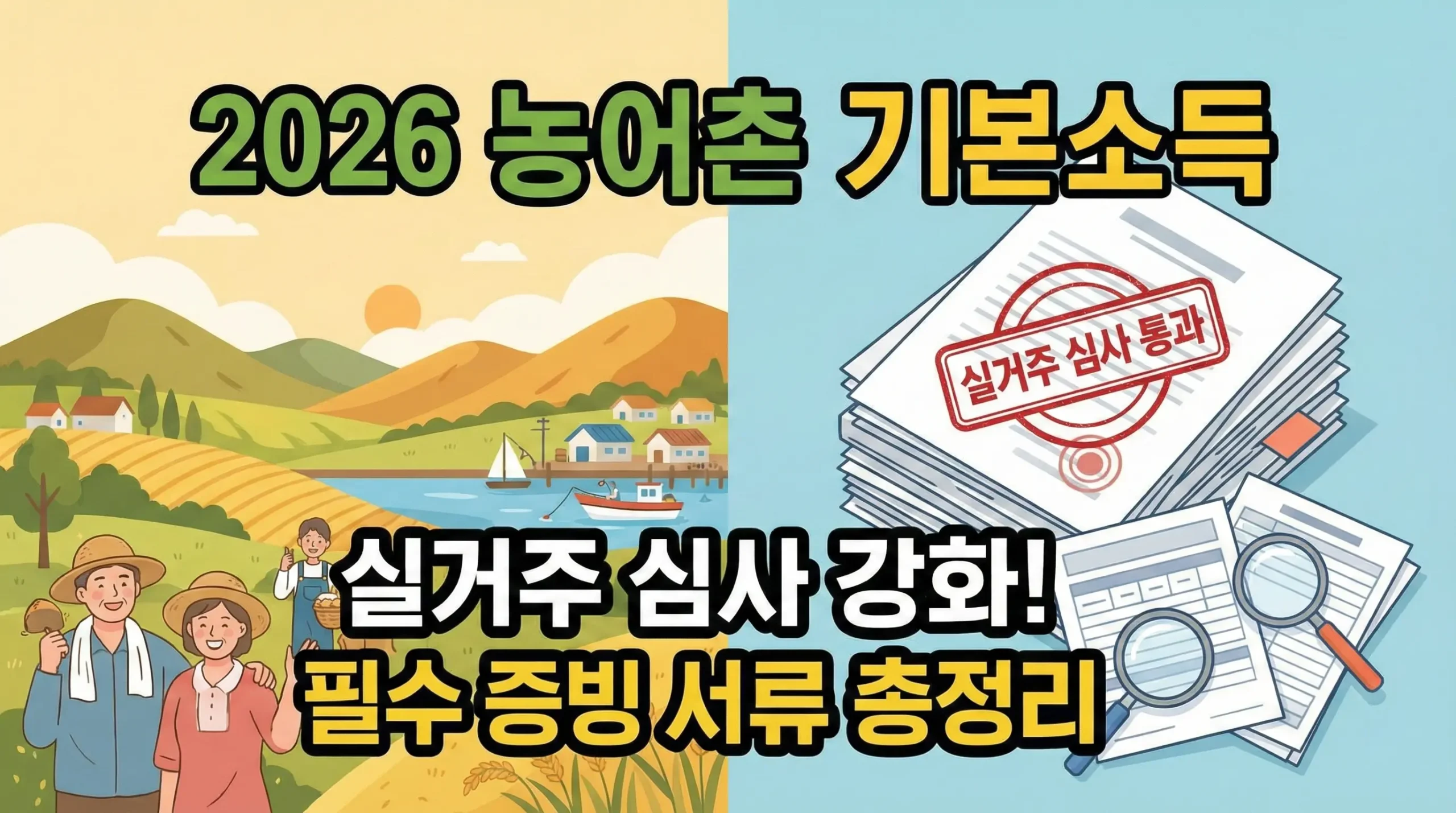 2026년 농어촌 기본소득 지급 대상 및 거주 요건: 실거주 심사 강화와 필수 증빙 서류 총정리