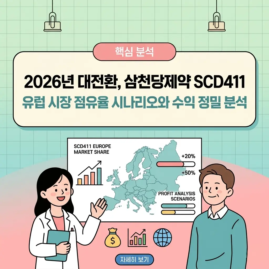2026년 대전환, 삼천당제약 SCD411 유럽 시장 점유율 시나리오와 수익 정밀 분석