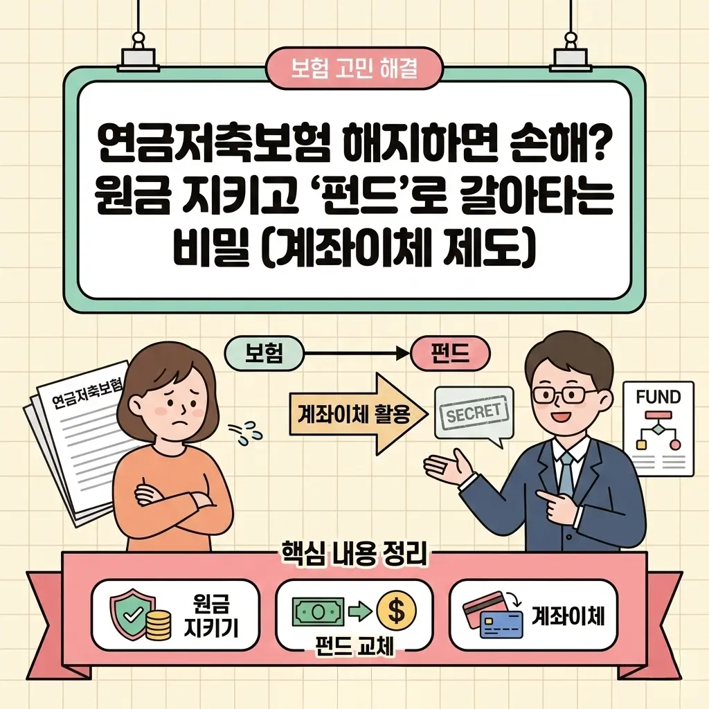 연금저축보험 해지하면 손해? 원금 지키고 ‘펀드’로 갈아타는 비밀 (계좌이체 제도)
