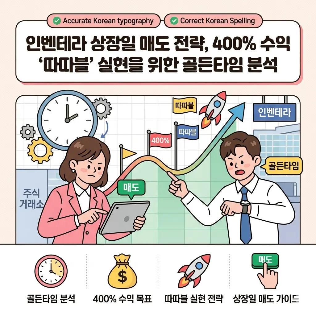 인벤테라 상장일 매도 전략, 400% 수익 ‘따따블’ 실현을 위한 골든타임 분석