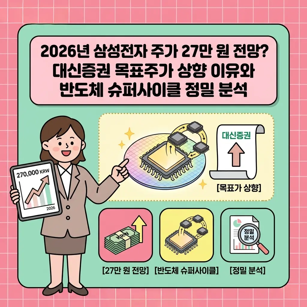 2026년 삼성전자 주가 27만 원 전망? 대신증권 목표주가 상향 이유와 반도체 슈퍼사이클 정밀 분석