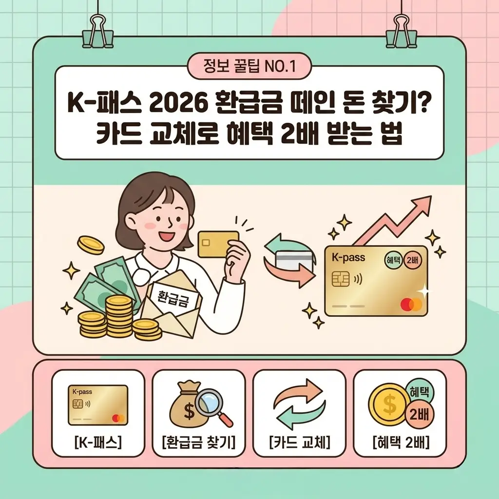 K-패스 2026 환급금 떼인 돈 찾기? 카드 교체로 혜택 2배 받는 법