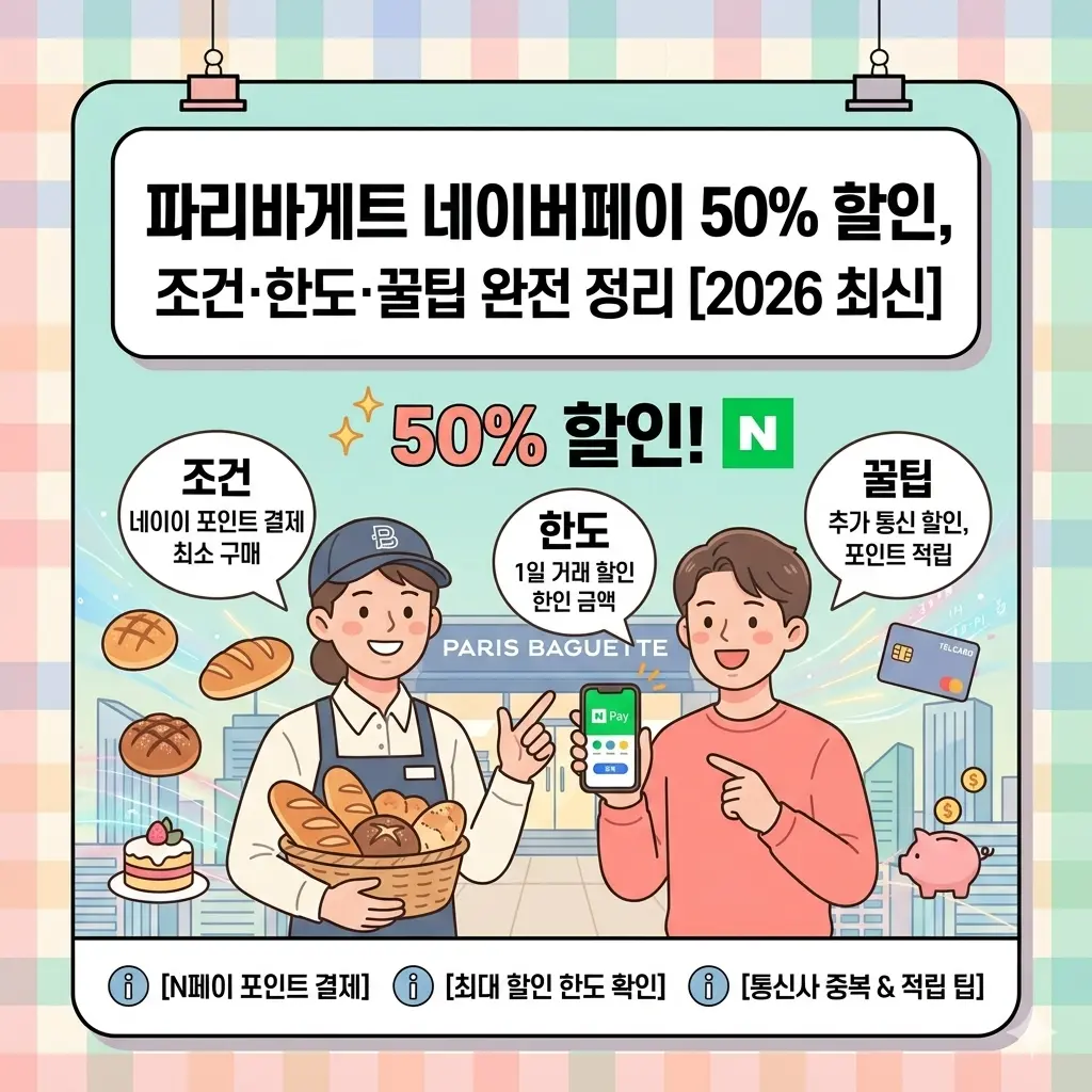 파리바게트 네이버페이 50% 할인, 조건·한도·꿀팁 완전 정리 [2026 최신]
