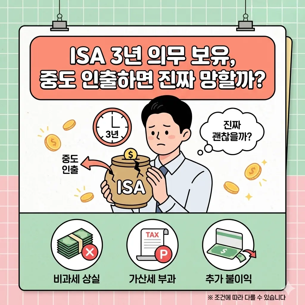 ISA계좌 의무보유 3년, 중간에 돈 빼면 진짜 어떻게 될까?