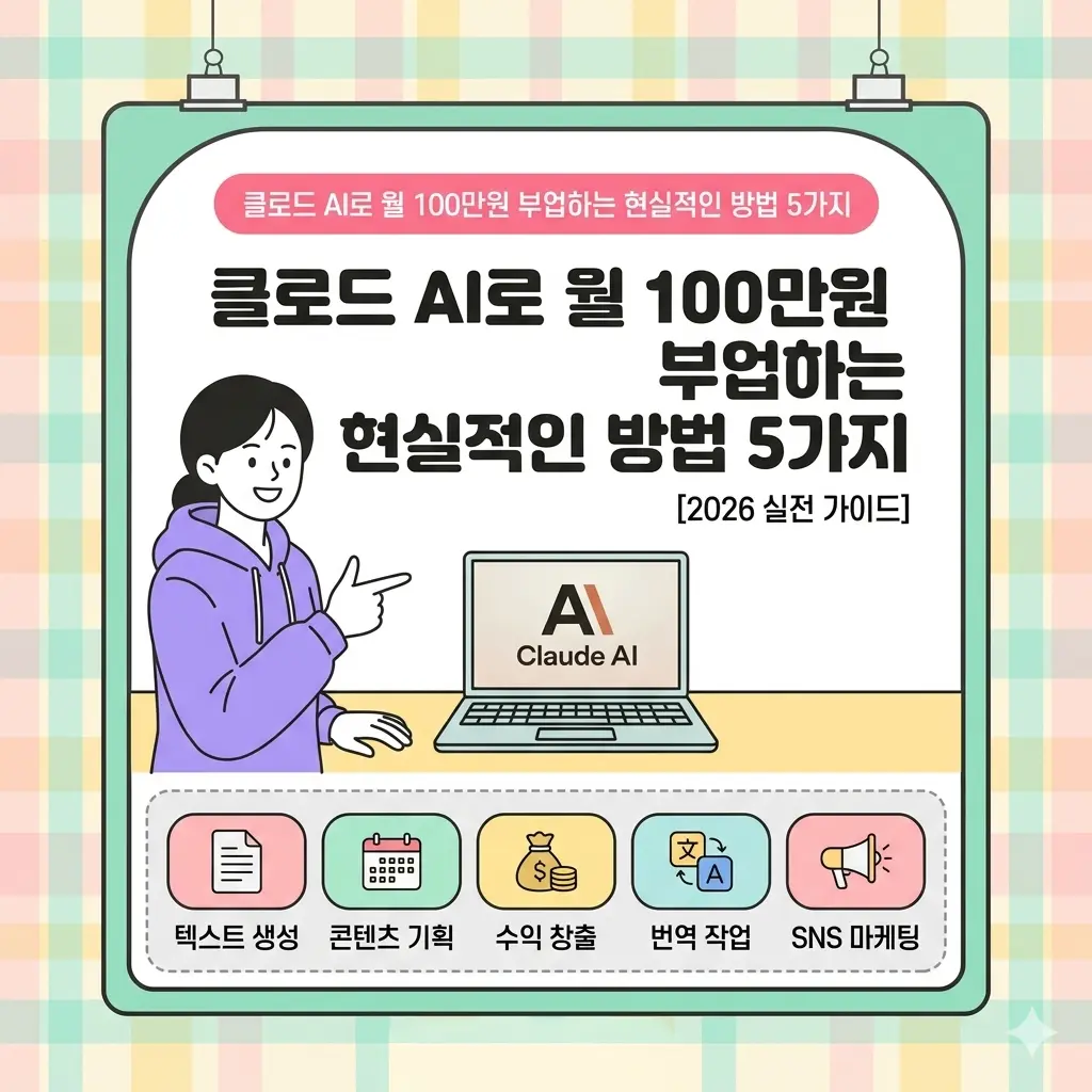 클로드 AI로 월 100만원 부업하는 현실적인 방법 5가지 [2026 실전 가이드]