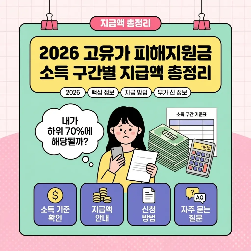 2026 고유가 피해지원금 소득 구간별 지급액 총정리: 내가 하위 70%에 해당될까?