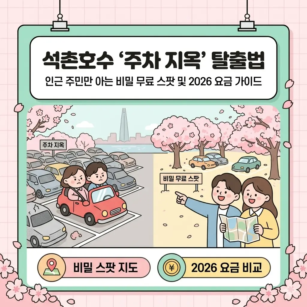 석촌호수 벚꽃 시즌 ‘주차 지옥’ 탈출법: 인근 주민만 아는 비밀 무료 스팟 및 2026 요금 가이드