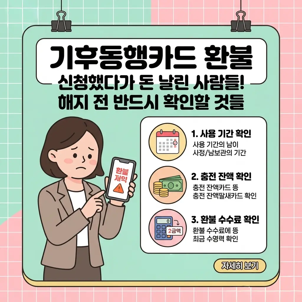 기후동행카드 환불 신청했다가 돈 날린 사람들 — 해지 전 반드시 확인할 것들