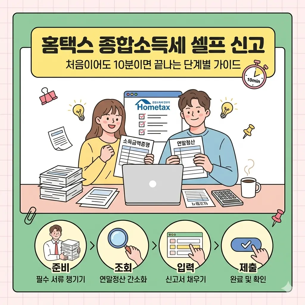 홈택스 종합소득세 셀프 신고, 처음이어도 10분이면 끝나는 단계별 가이드