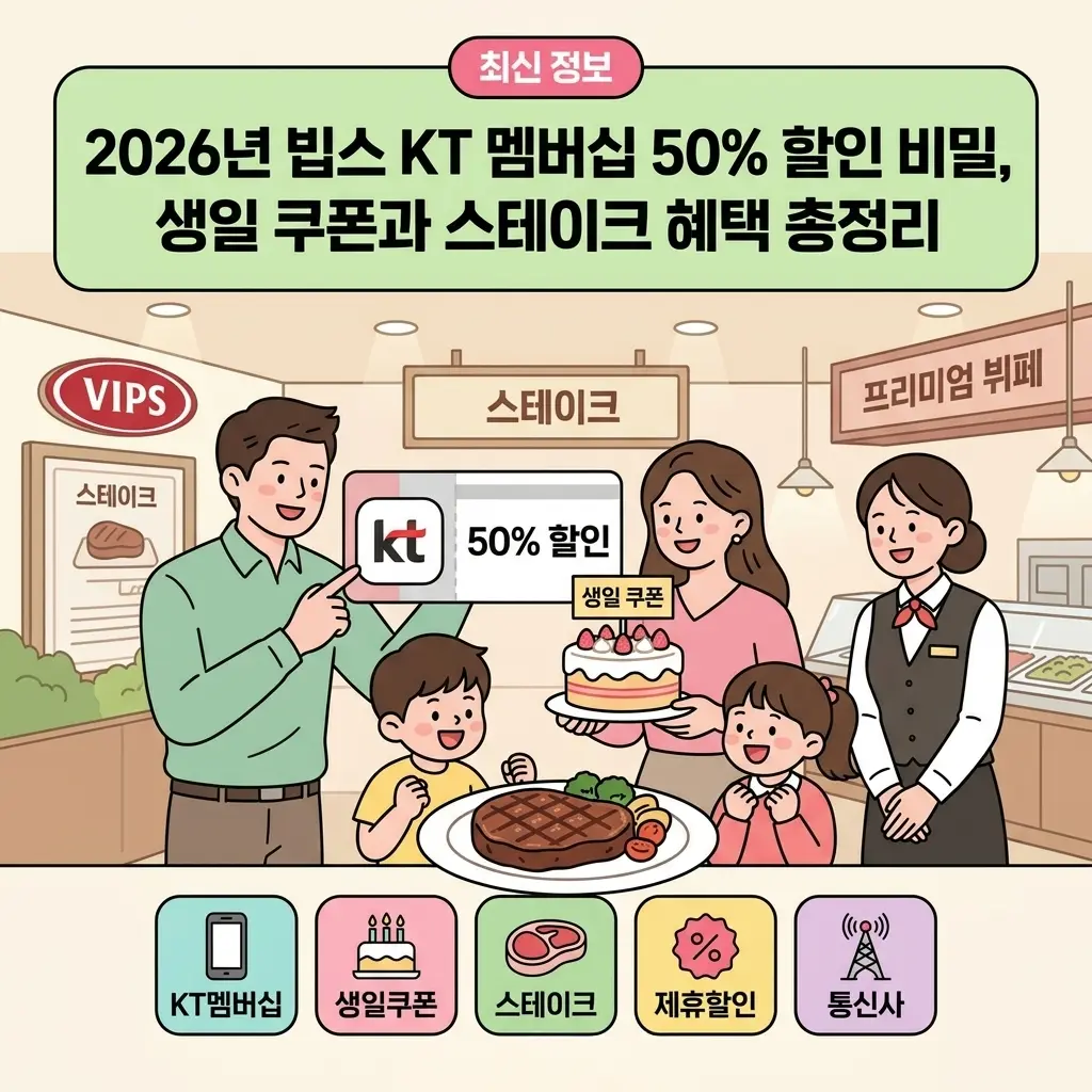 2026년 빕스 KT 멤버십 50% 할인 비밀, 생일 쿠폰과 스테이크 혜택 총정리