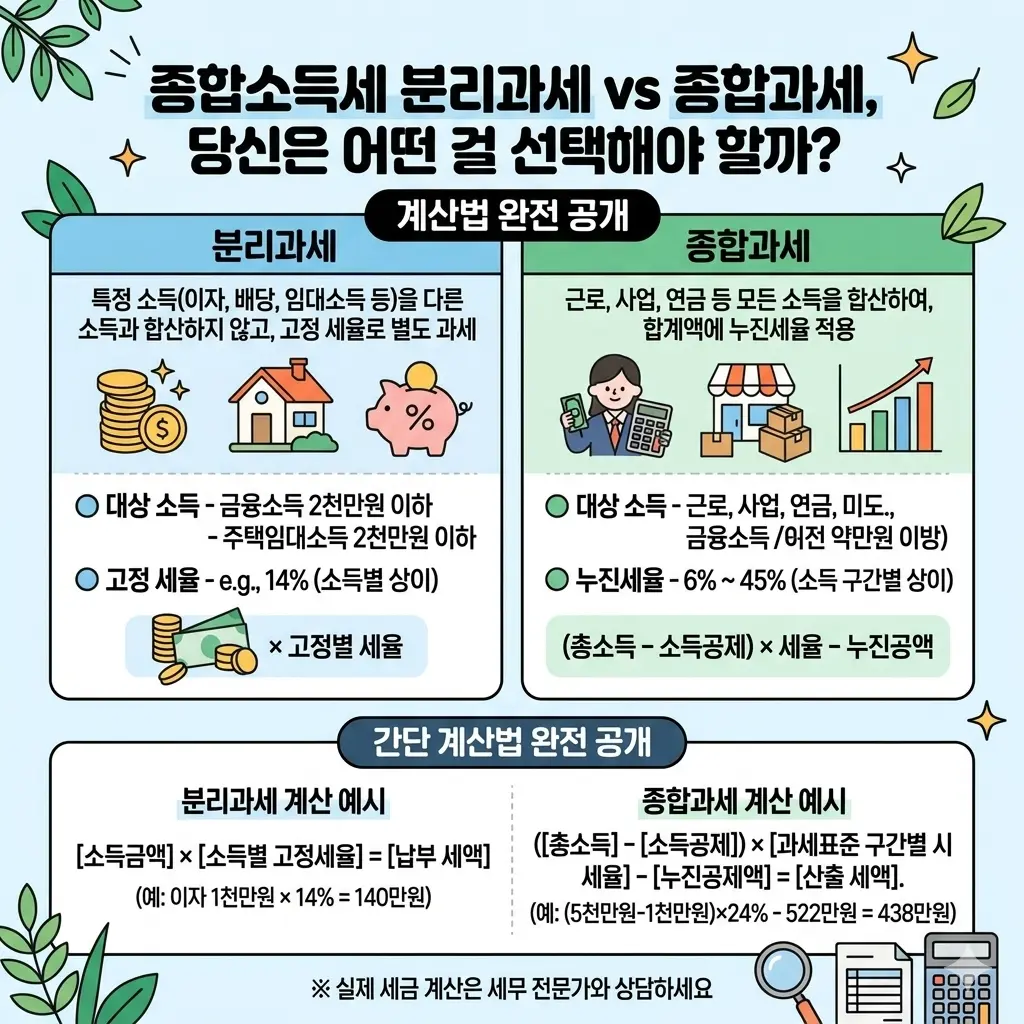 종합소득세 분리과세 vs 종합과세, 당신은 어떤 걸 선택해야 할까? 계산법 완전 공개
