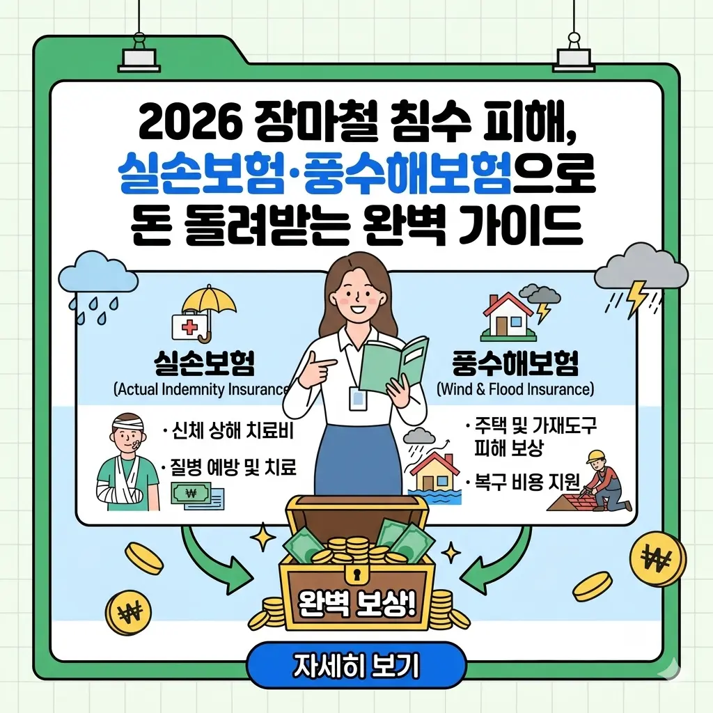 2026 장마철 침수 피해, 실손보험·풍수해보험으로 돈 돌려받는 완벽 가이드