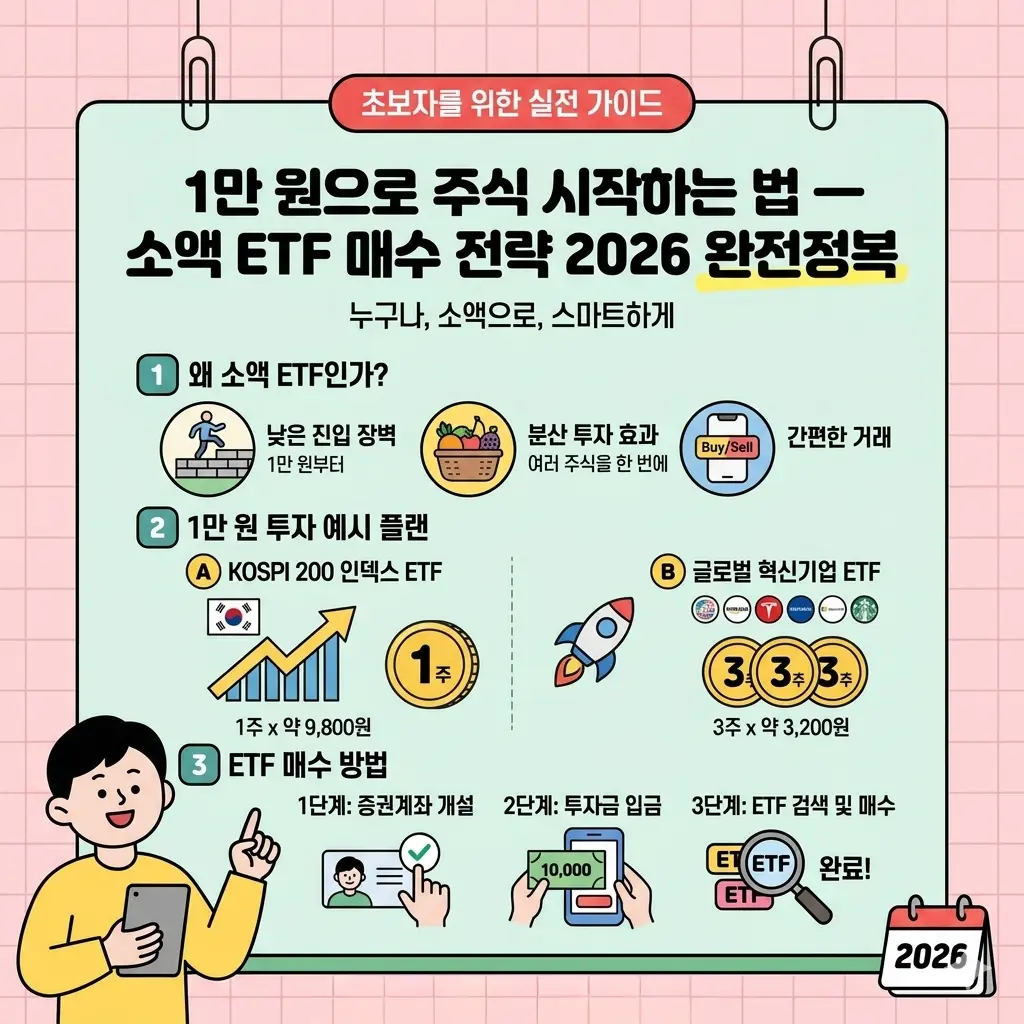 1만 원으로 주식 시작하는 법 — 소액 ETF 매수 전략 2026 완전정복
