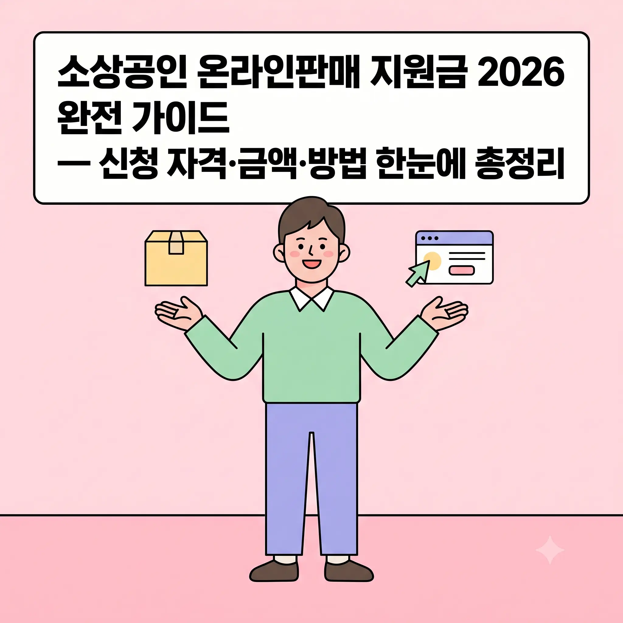 소상공인 온라인판매 지원금 2026 완전 가이드 — 신청 자격·금액·방법 한눈에 총정리