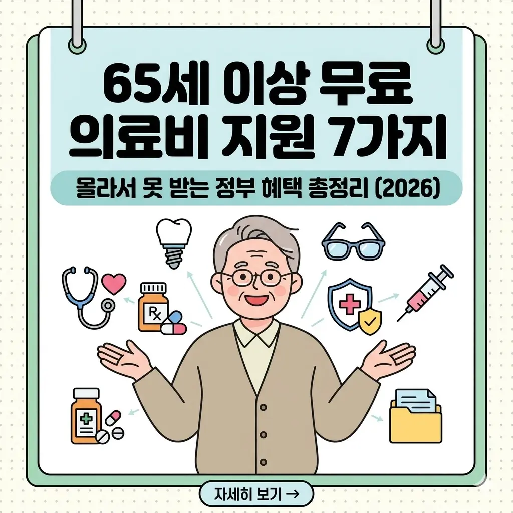 65세 이상 무료 의료비 지원 7가지 — 몰라서 못 받는 정부 혜택 총정리 (2026)