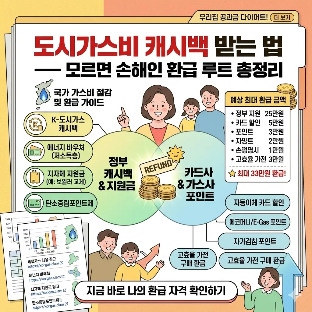 도시가스비 캐시백 받는 법 — 모르면 손해인 환급 루트 총정리