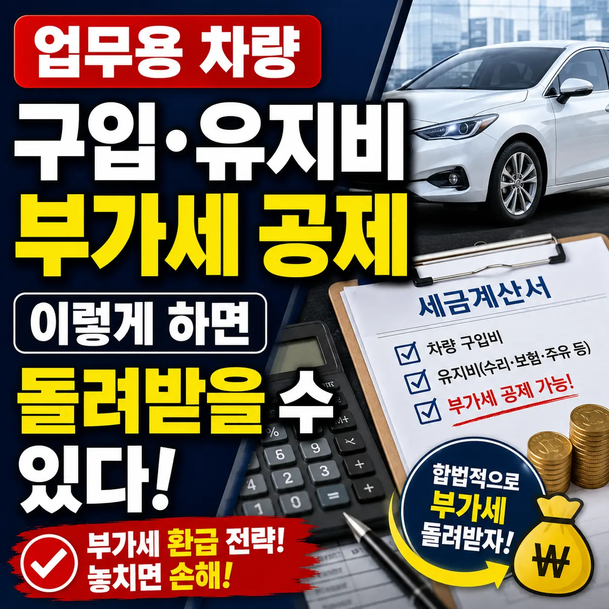 업무용 차량 구입·유지비 부가세 공제, 이렇게 하면 돌려받을 수 있다