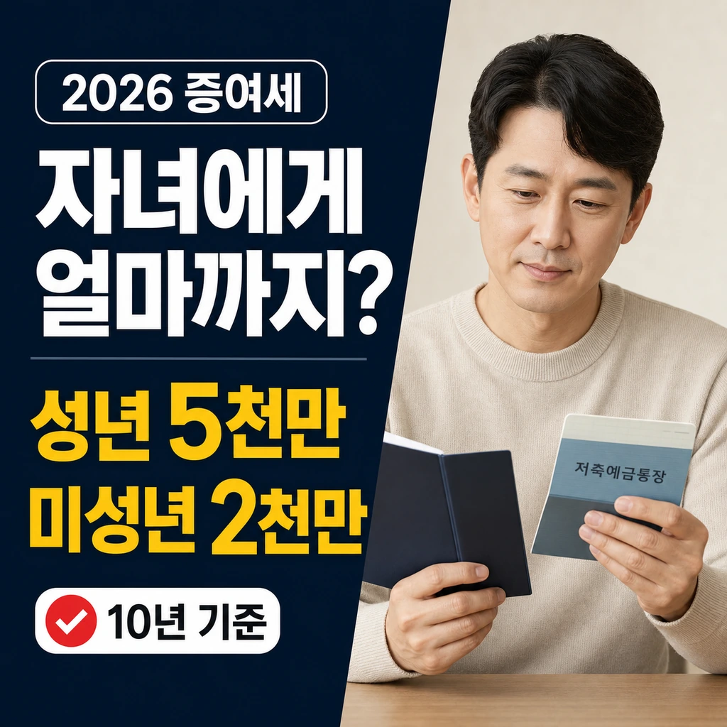 자녀증여한도 2026, 미성년·성년 자녀는 10년간 얼마까지 가능할까?