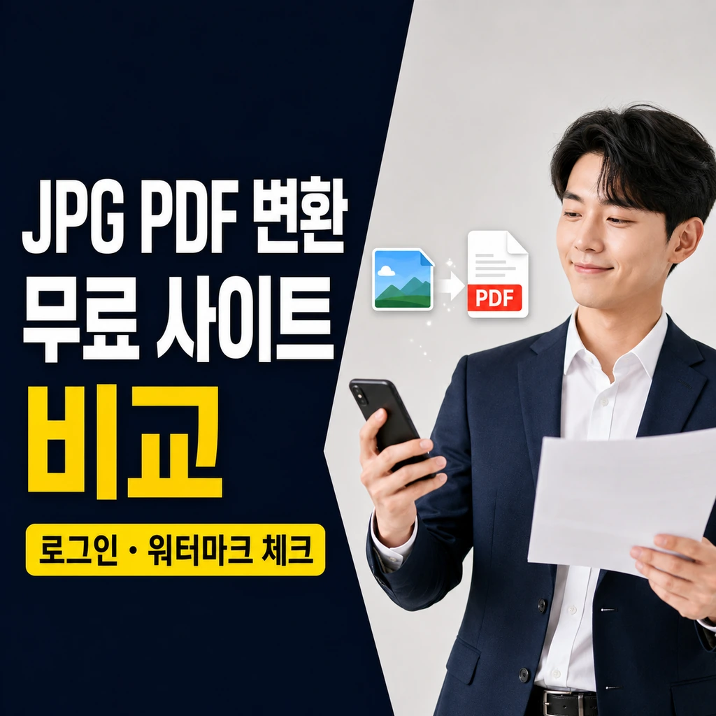 JPG PDF 변환 무료 사이트 비교: 로그인·워터마크·파일 제한 확인법