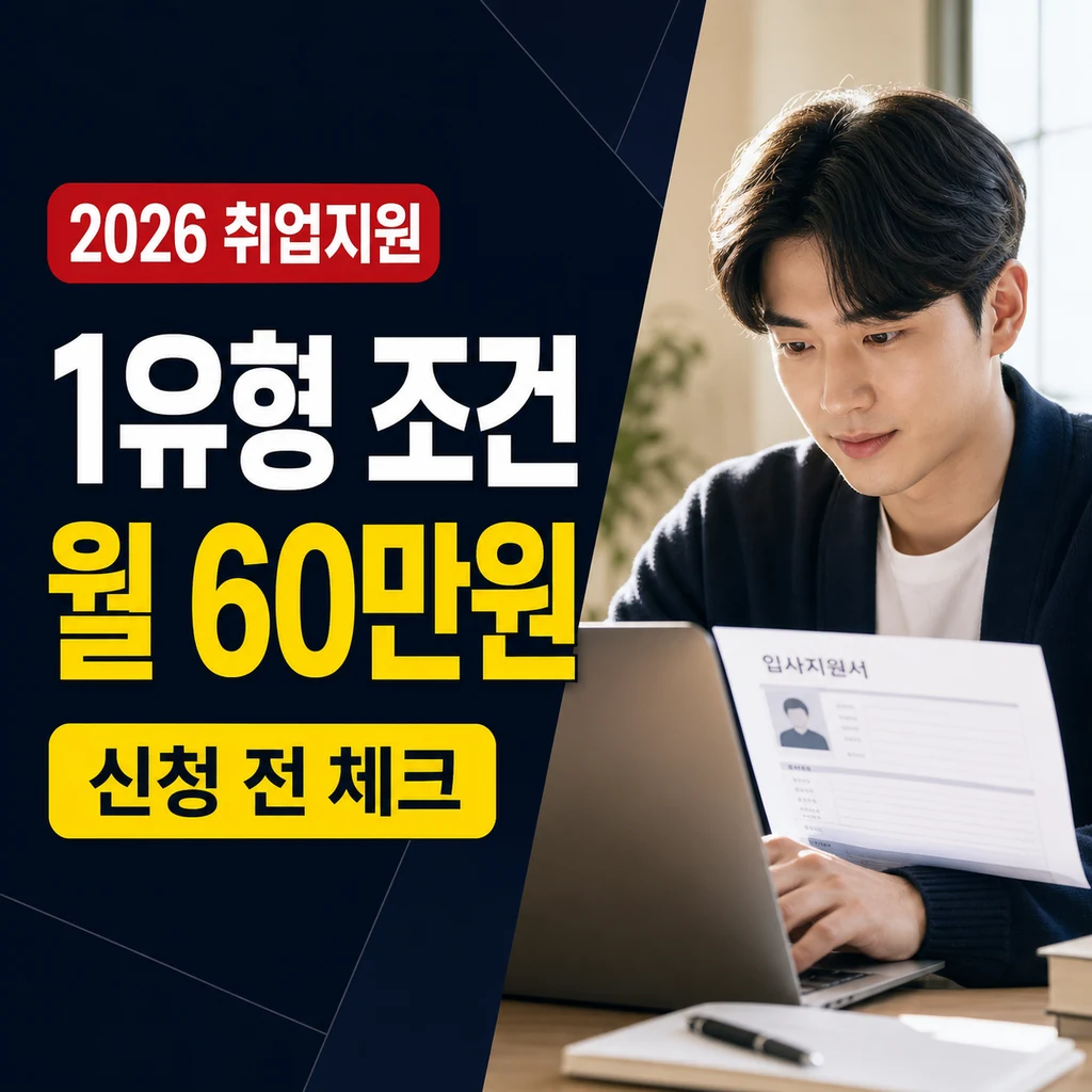 국민취업지원제도 1유형 조건, 2026년 구직촉진수당 월 60만원 받는 법