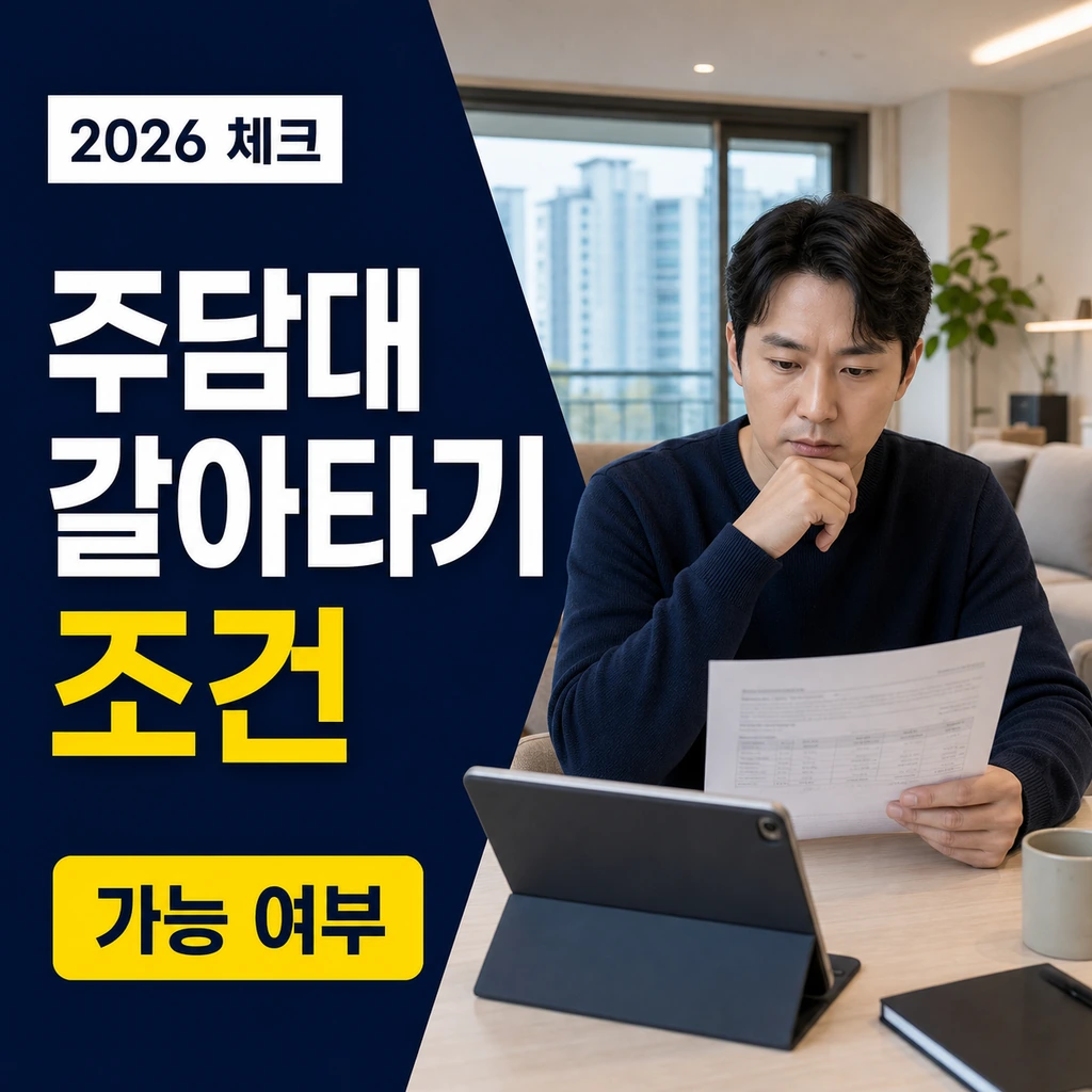 주담대 갈아타기 조건 2026: 가능한 대출·불가 사례 한눈에 보기