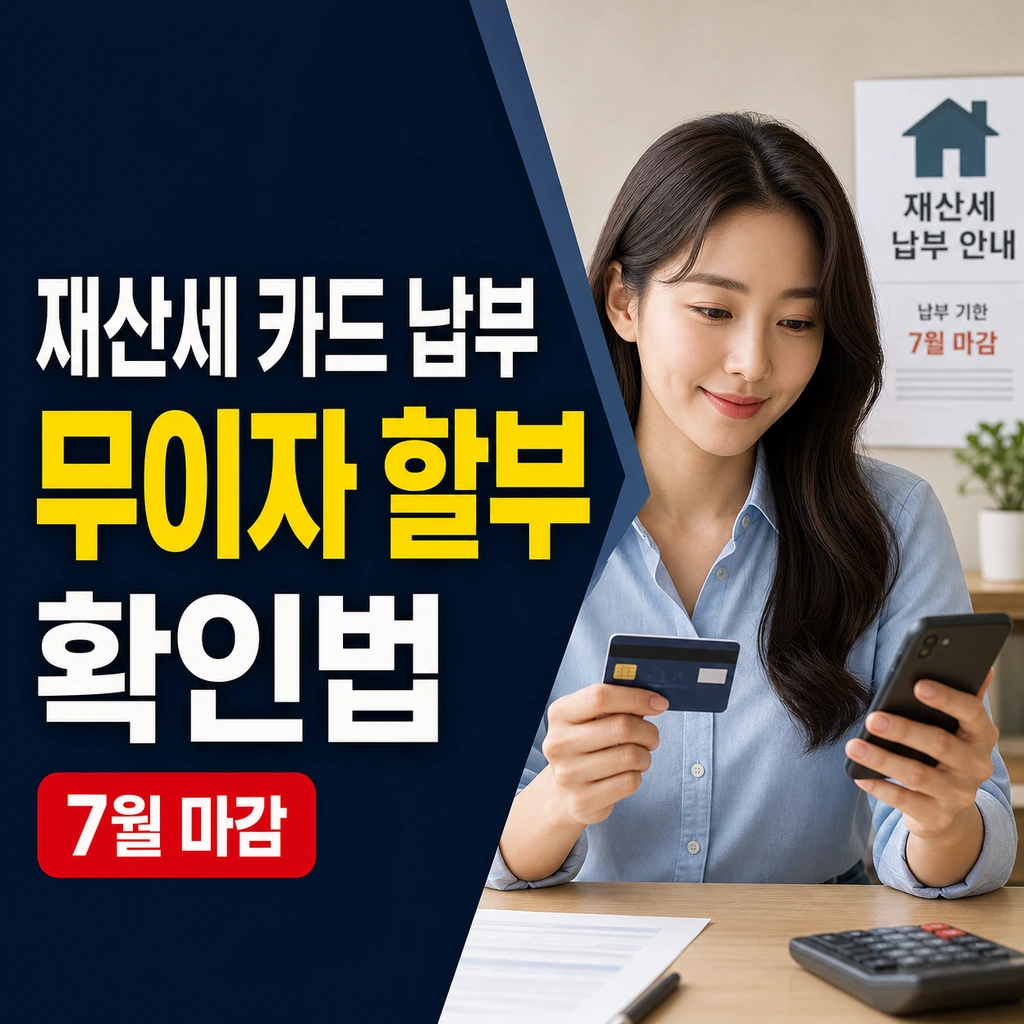 재산세 카드 납부 2026년 7월 무이자 할부 확인법