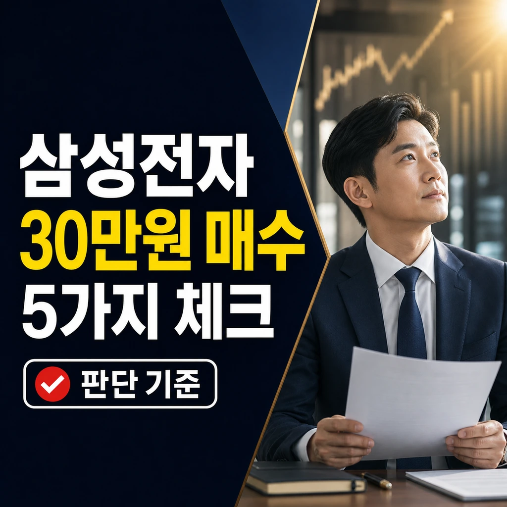 삼성전자 30만원 매수, 지금 판단할 때 확인할 5가지 지표