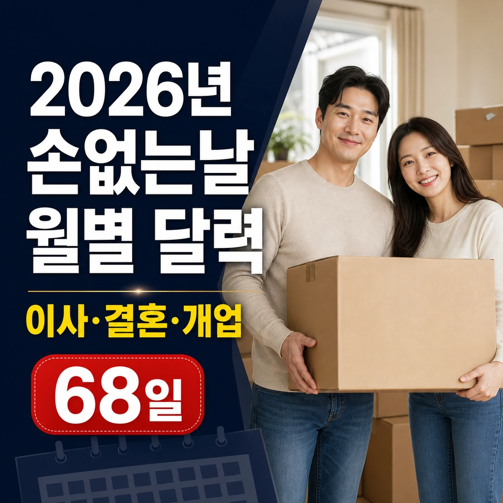 2026년 손없는날 총정리: 이사·결혼·개업 월별 달력