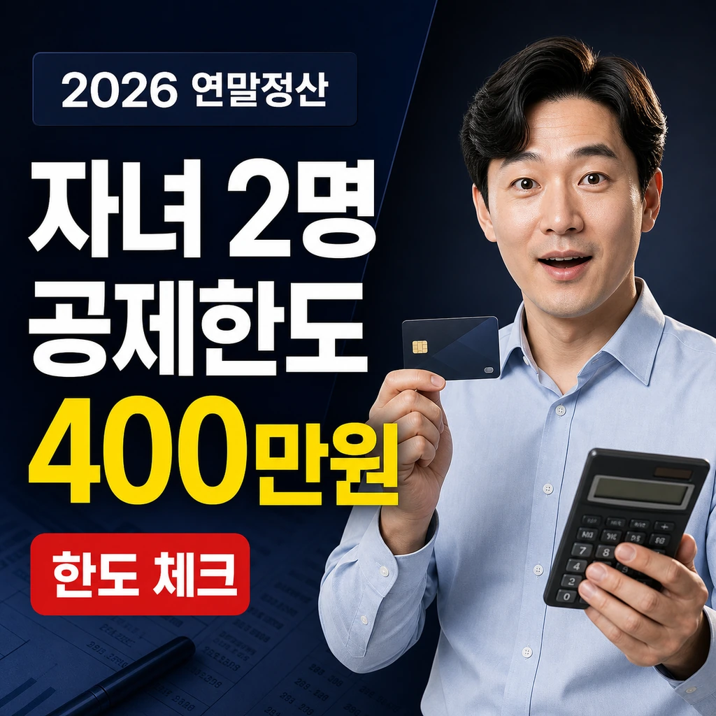 신용카드 소득공제 자녀 2명이면 한도 얼마? 2026 계산표