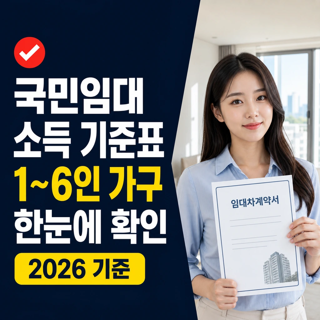 국민임대주택 자격 소득 기준표: 가구원수별 월평균소득 한눈에 보기