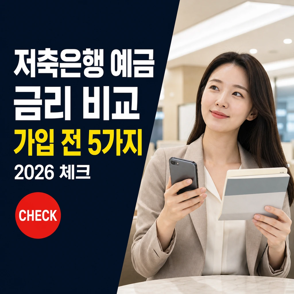 저축은행 예금 금리 비교, 2026년 가입 전 확인할 5가지