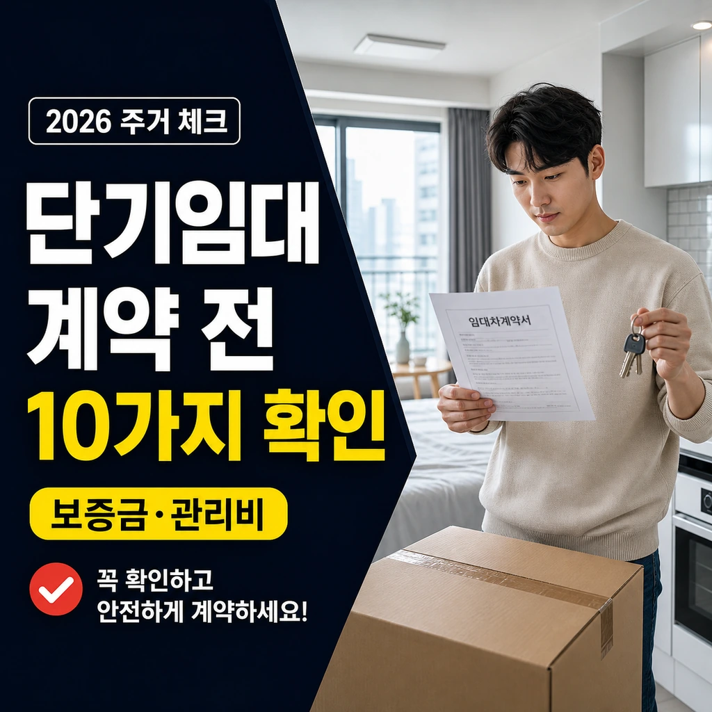 단기임대 계약 전 꼭 확인할 10가지: 보증금·관리비·퇴실비용