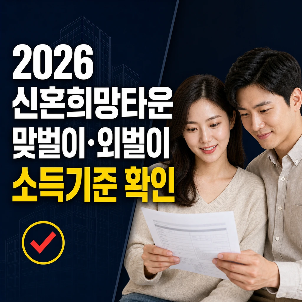 신혼희망타운 소득기준 2026｜맞벌이·외벌이 월소득 계산법