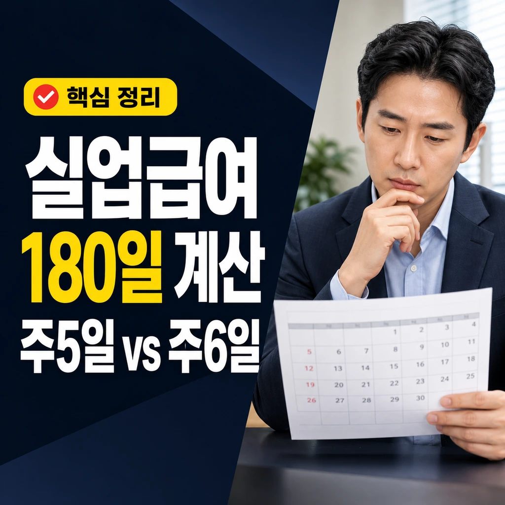 실업급여 180일 조건 계산법: 주5일·주6일 근무일수 차이