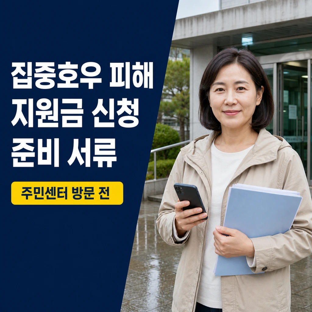 집중호우 피해 지원금 신청 방법, 주민센터에서 준비할 서류