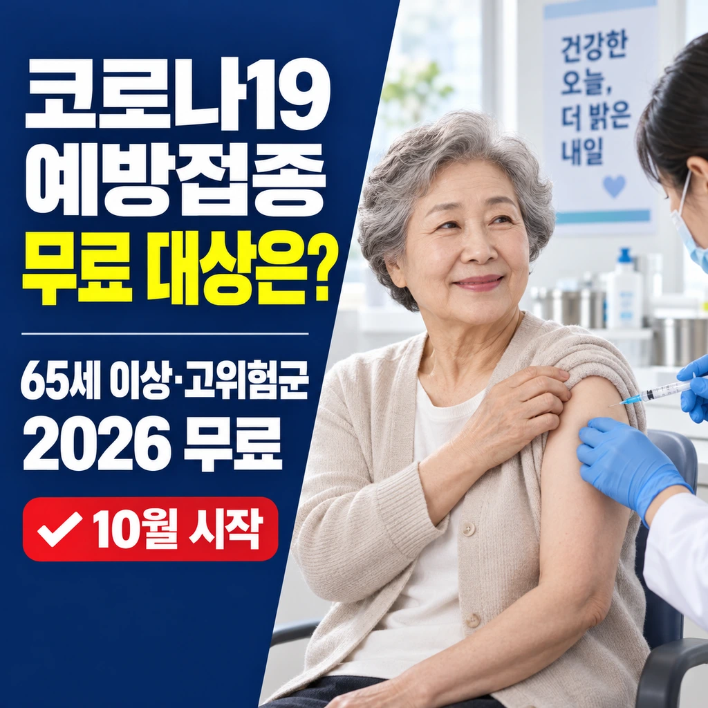 코로나19 예방접종 무료 대상은? 2026년 나이·조건 총정리