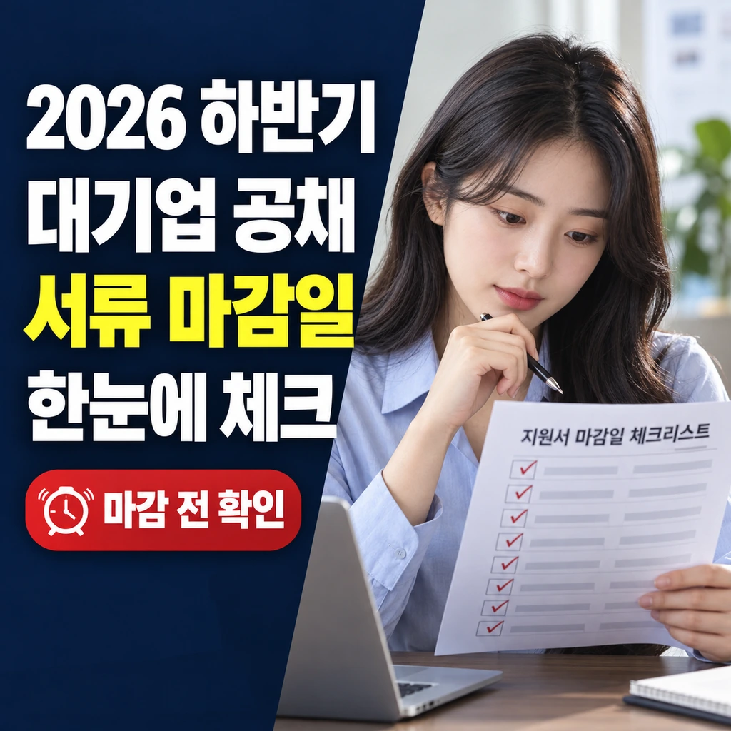 2026 하반기 대기업 공채 서류 마감일 한눈에 확인하는 방법