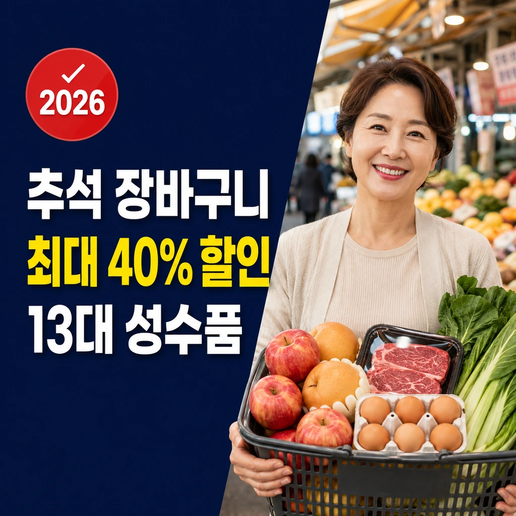 추석 장바구니 물가 안정 대책 2026, 13대 성수품과 할인 혜택 총정리