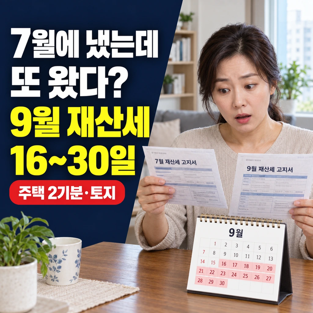 9월 정기분 재산세 고지서, 7월에 냈는데 또 오는 이유