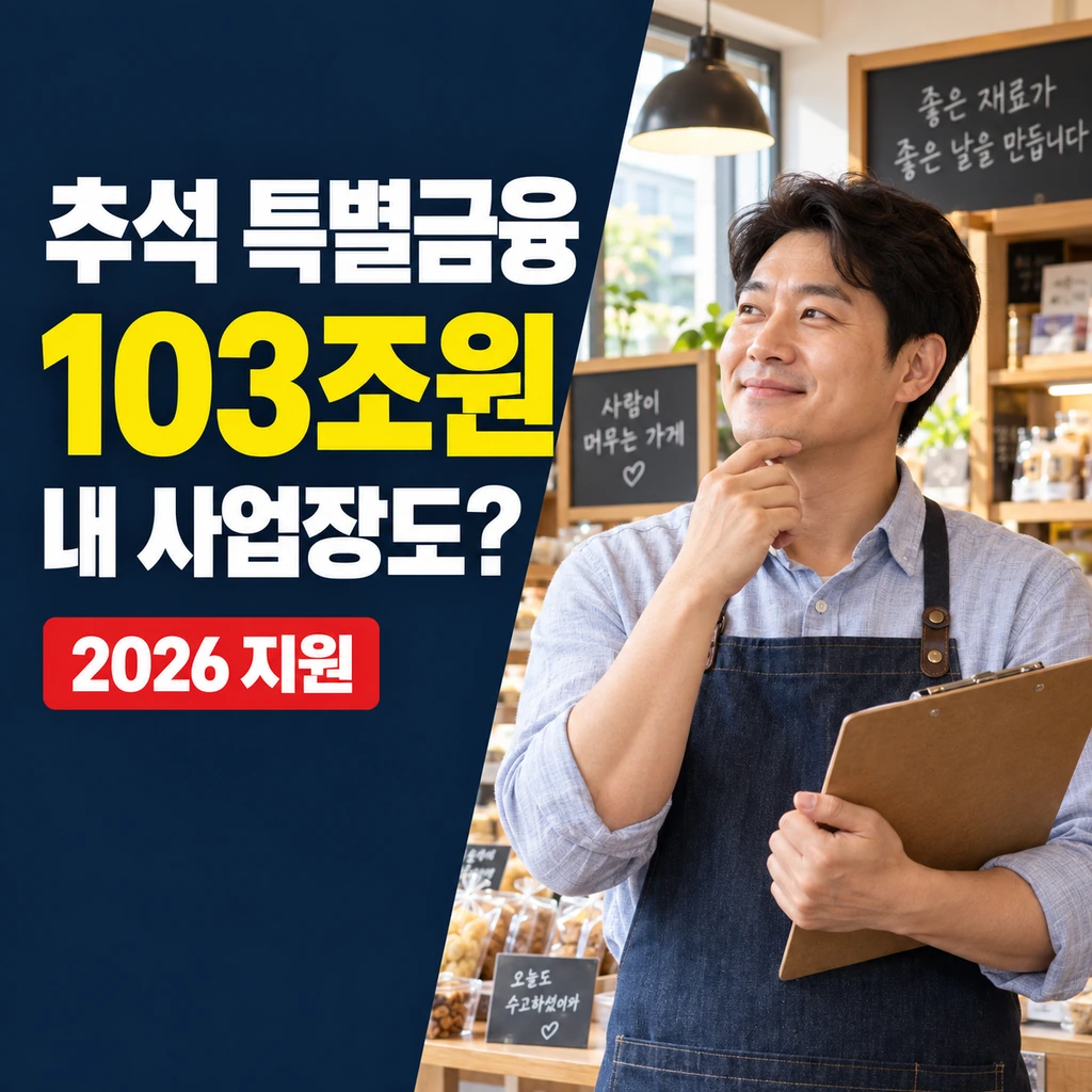 추석 연휴 소상공인 금융지원 103조 원, 내 사업장도 받을 수 있나