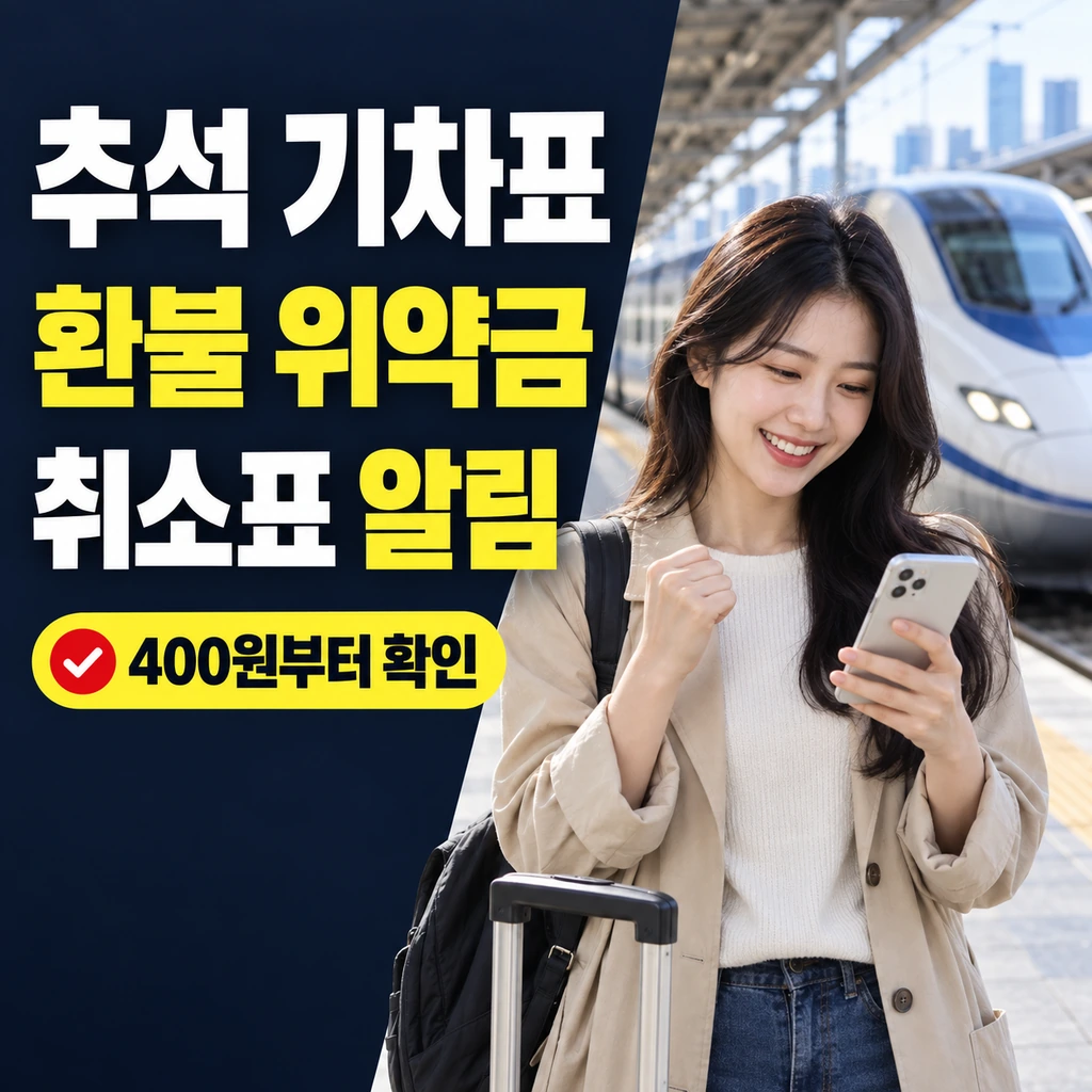 추석 KTX·SRT 승차권 환불 위약금 규정 및 취소표 실시간 알림