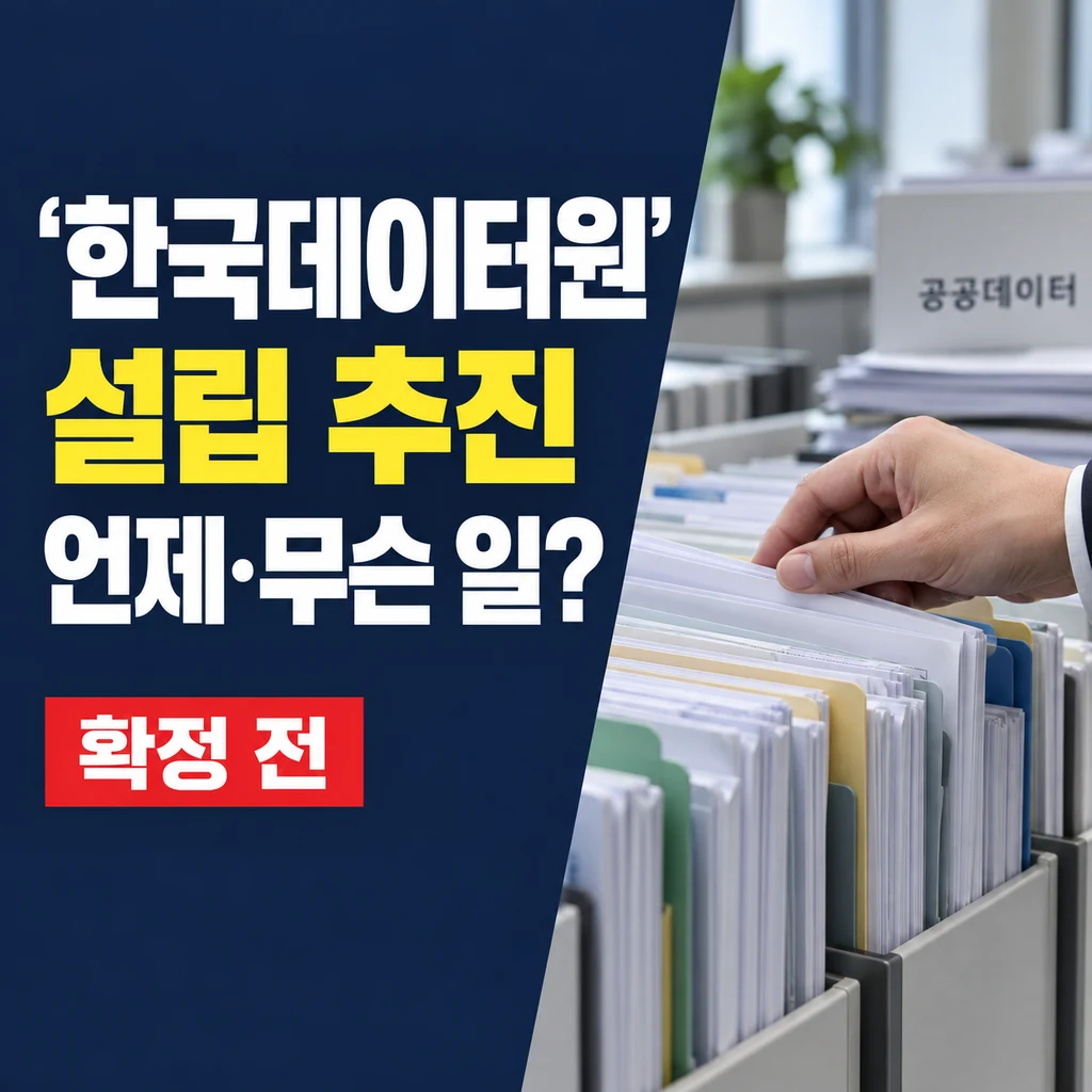 한국데이터원 설립 추진, 언제 출범하고 어떤 일을 하나요?