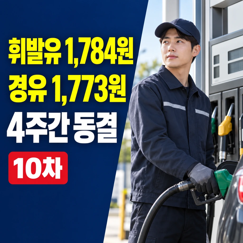 석유 최고가격 10차 동결, 휘발유 1,784원·경유 1,773원 언제까지?
