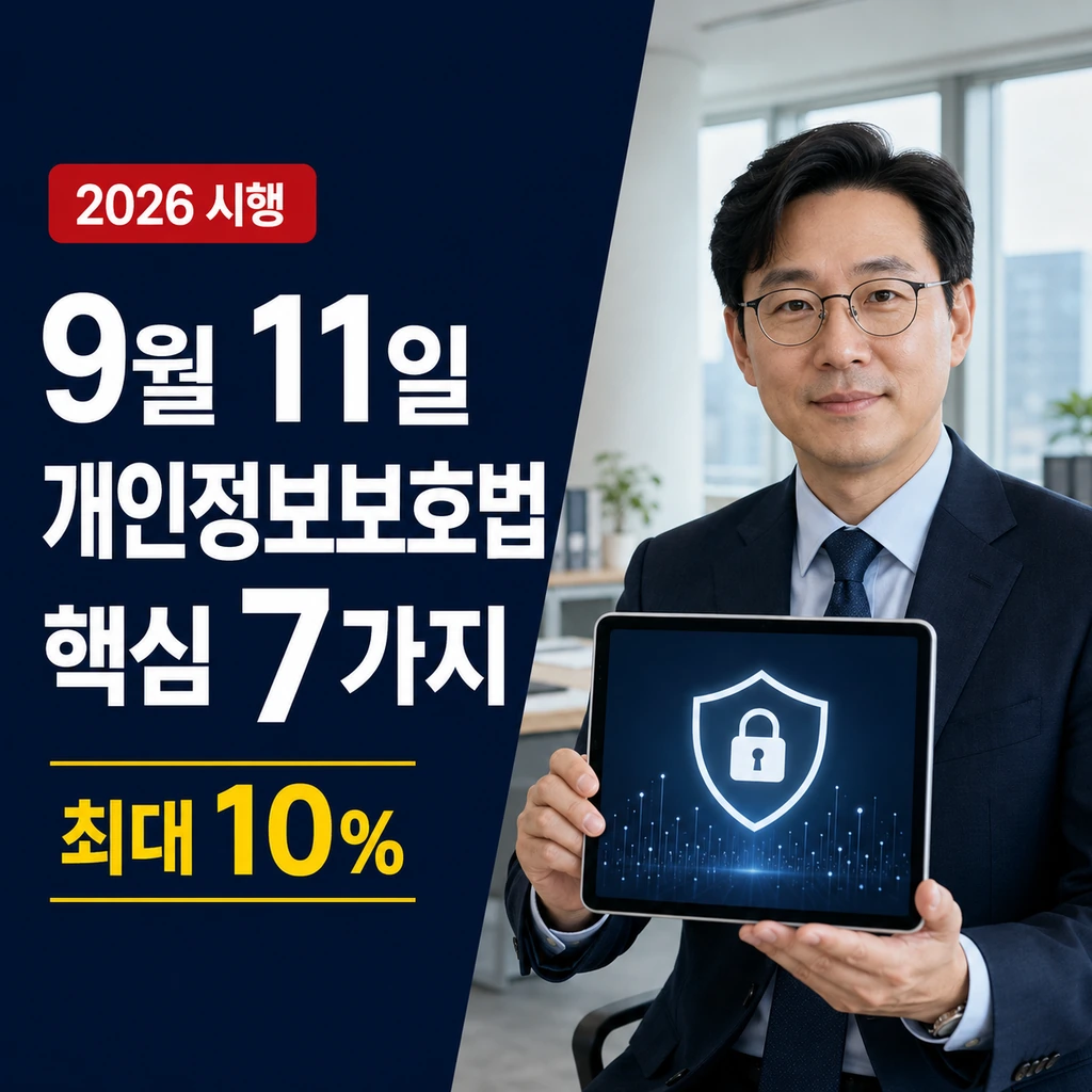 개인정보 보호법 개정 2026, 9월 11일 바뀌는 핵심 7가지
